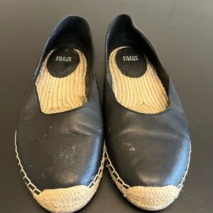 Eileen Fisher Black Leather Espadrilles